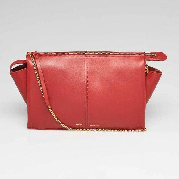 Celine Dark Claycourt Smooth Leather Trifold Clutch Bag - Picture 1 of 12